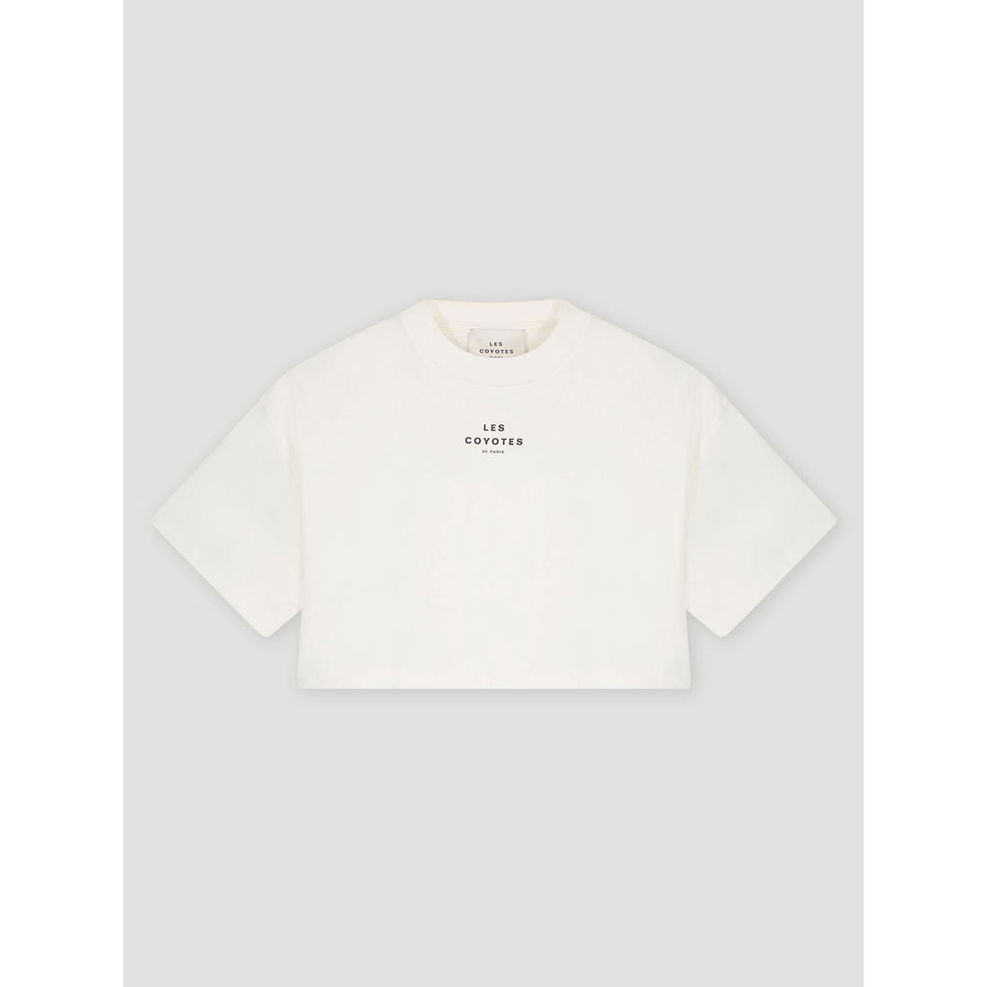 Les Coyotes De Paris Off White Logo Cropped Tee