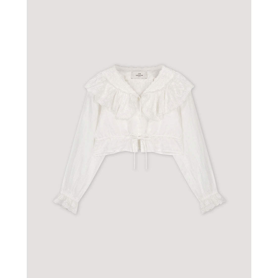 Les Coyotes De Paris Off White Romantic Embroidered Blouse
