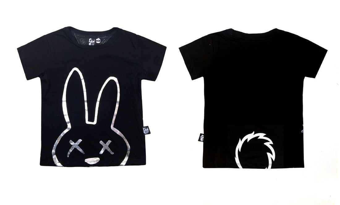 Plastic Jus Black Peekaboo Bunny T-shirt
