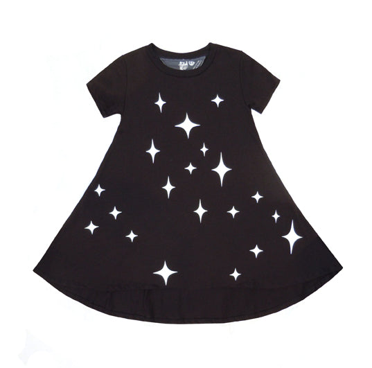 Plastic Jus Black Sparkles Twirling Dress