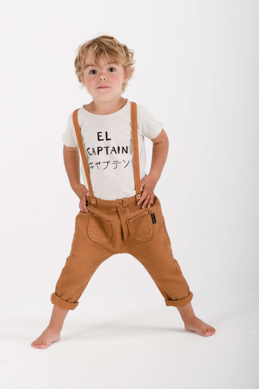 Sproet and Sprout Caramel Suspender Pants