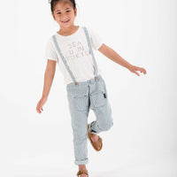 Sproet and Sprout Denim Stripe Suspender Pants