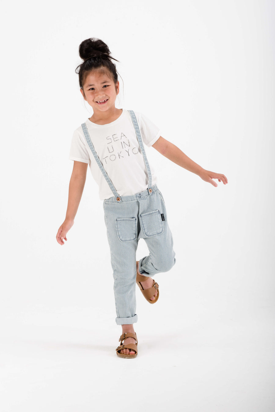 Sproet and Sprout Denim Stripe Suspender Pants