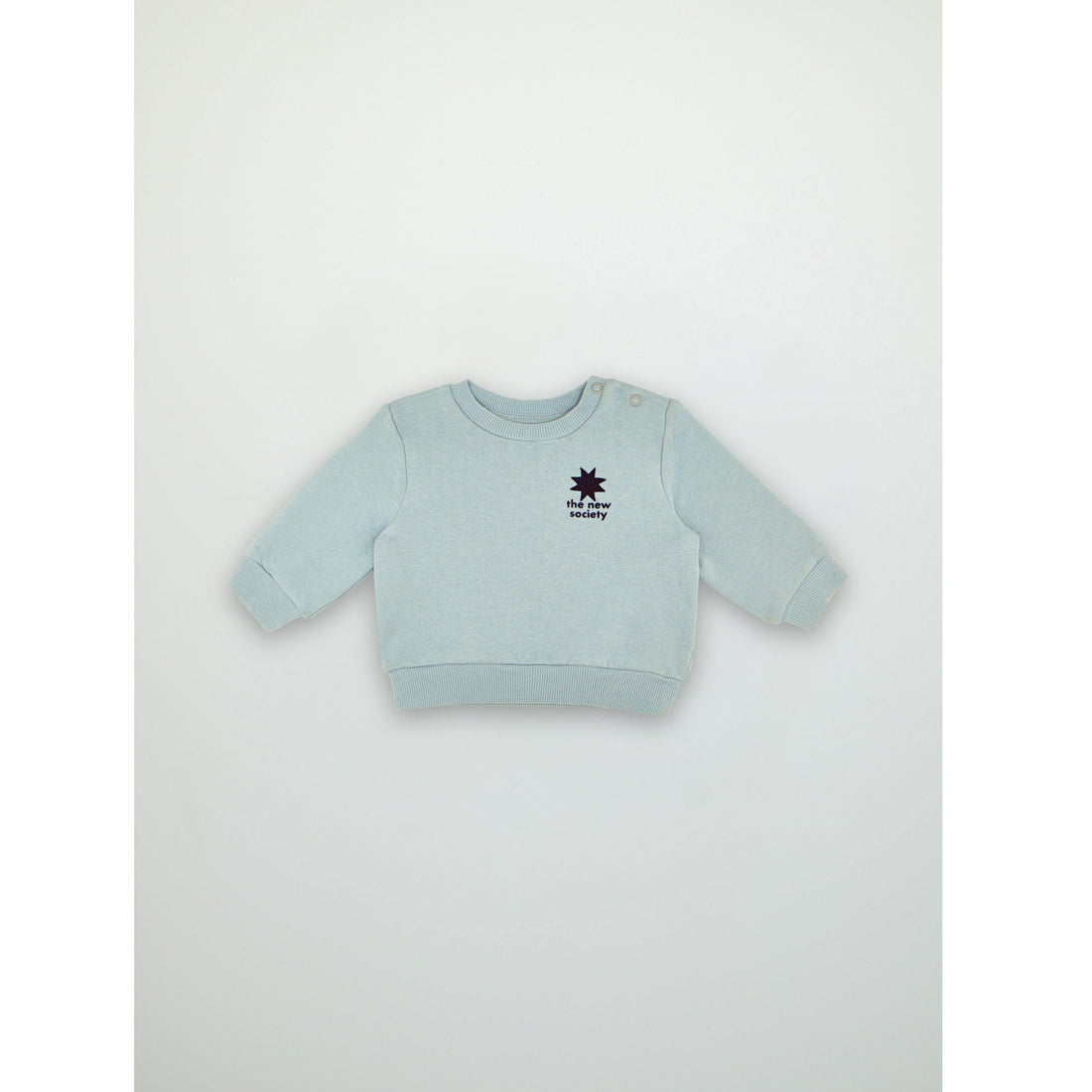 The New Society Blue Grey Star Logo Baby Sweater
