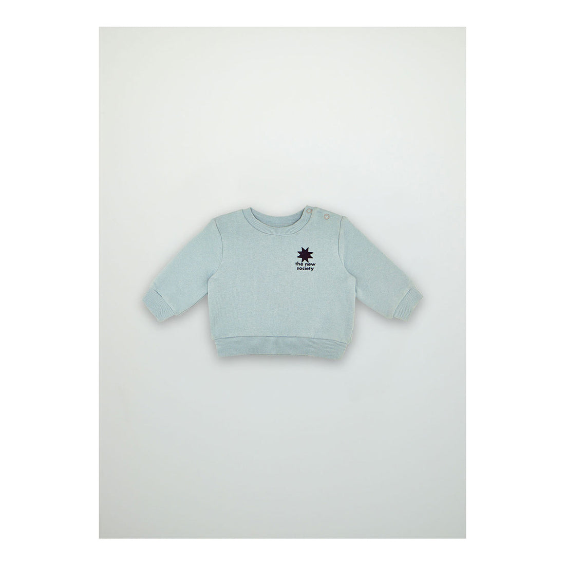 The New Society Blue Grey Star Logo Baby Sweater