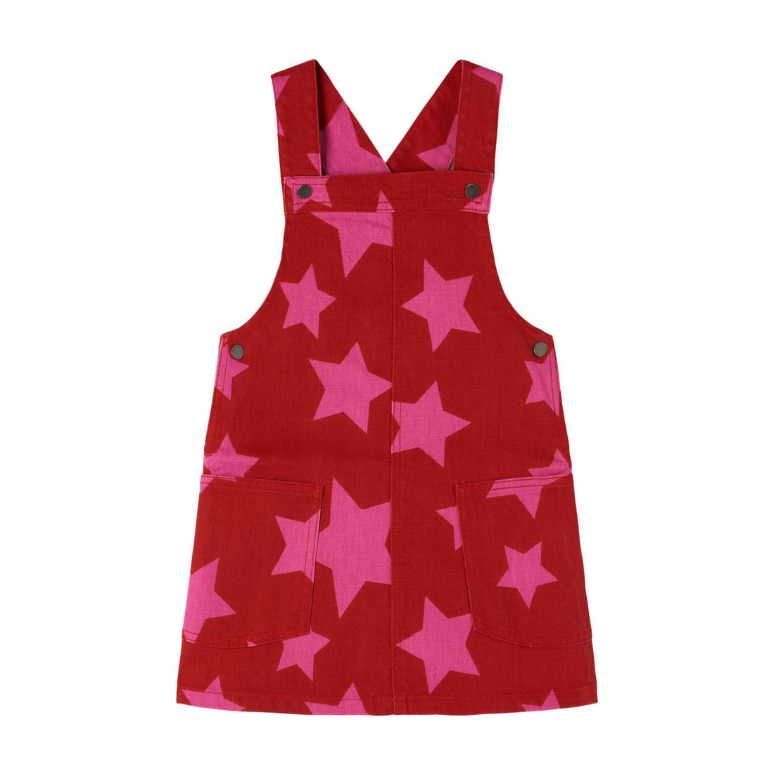 Stella McCartney Red Denim Star Dunagree Dress