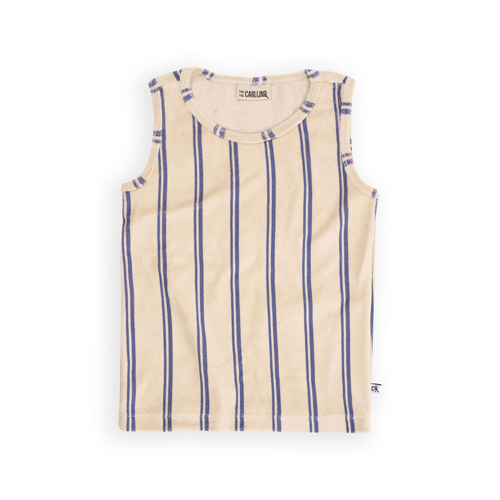 Carlijnq Blue Stripe Terry Towel Tank