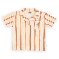 Carlijnq Stripes Flame Terry Towel Polo Shirt