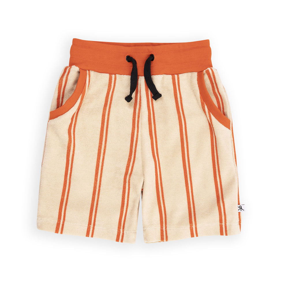 Carlijnq Stripes Flame Terry Towel Bermuda Shorts