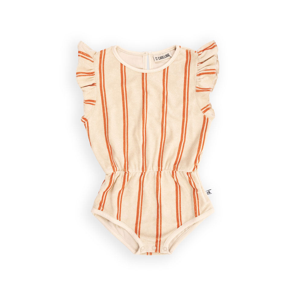 Carlijnq Stripes Flame Terry Towel Playsuit