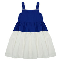 The Middle Daughter Aegean Blue and Sea Salt Strap Line Dress