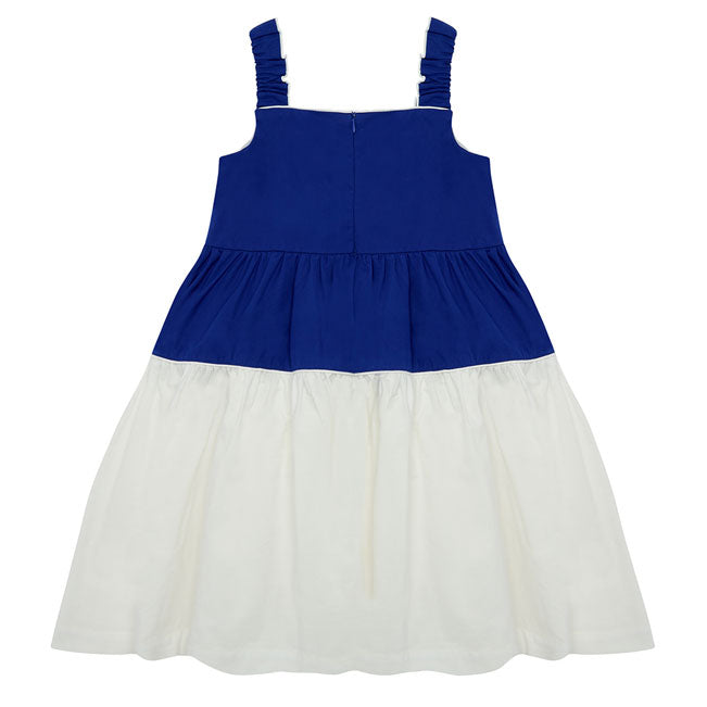 The Middle Daughter Aegean Blue and Sea Salt Strap Line Dress