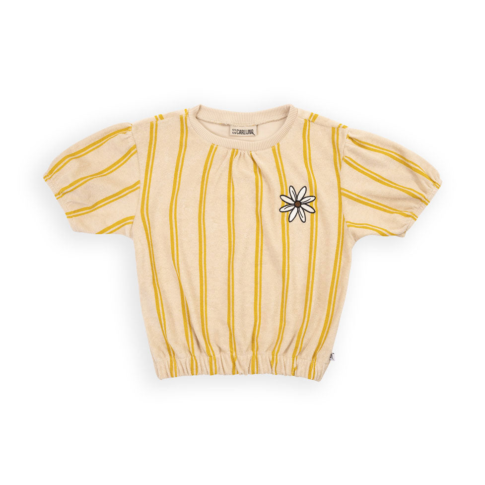 Carlijnq Stripes Yellow - Puffed Sleeves Shirt With Print