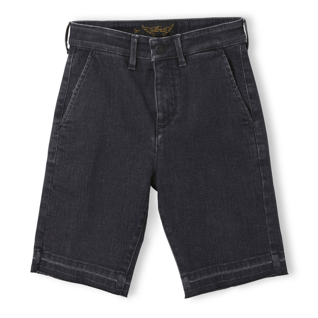Finger in the Nose Black Denim Unstitched Shorts
