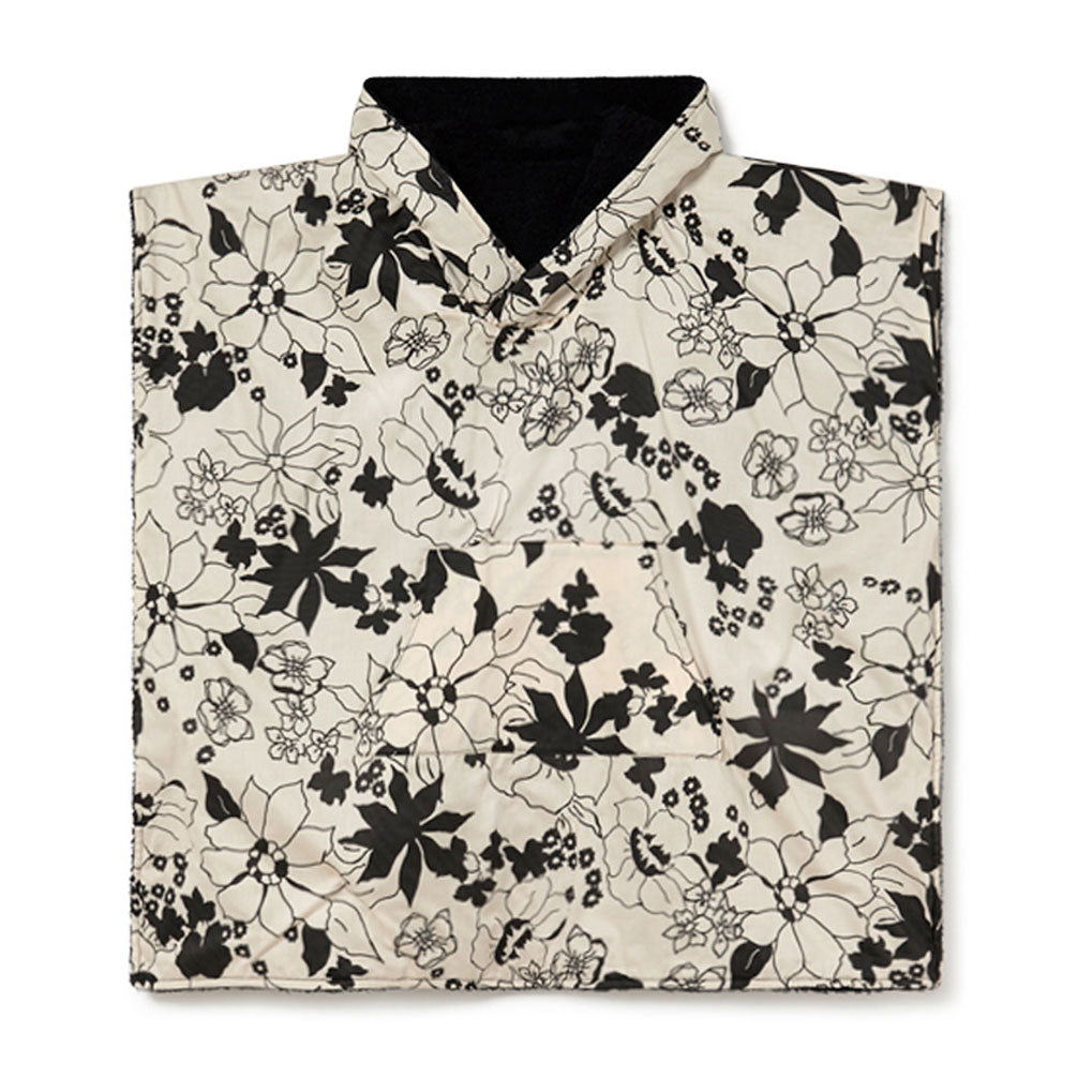 Little Creative Factory Cream & Black Aloha Terry Poncho