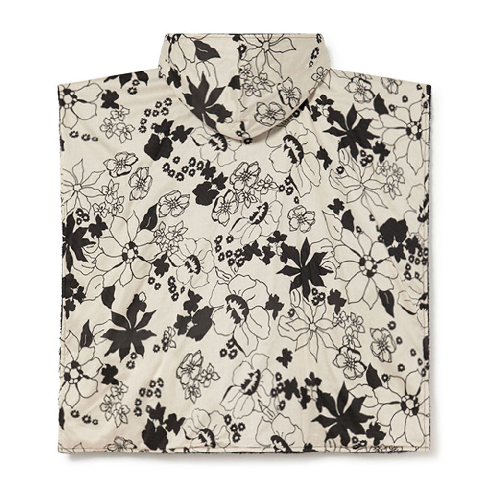 Little Creative Factory Cream & Black Aloha Terry Poncho