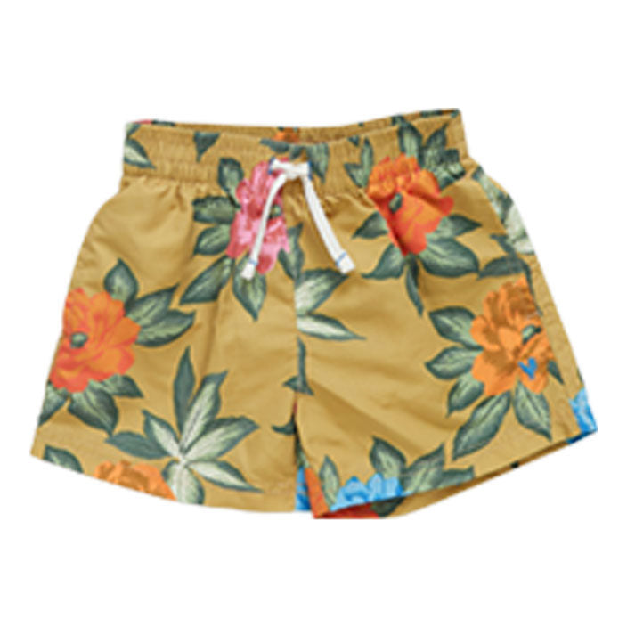 Pink Chicken Swim Trunk - Hawaiian Floral