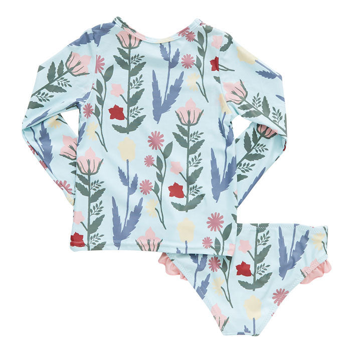 Pink Chicken Rash Guard Set - Paper Floral