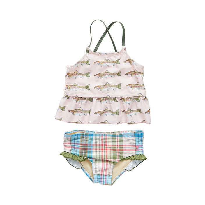 Pink Chicken Joy Tankini - Pink Rainbow Trout
