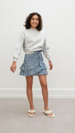 Les Coyotes De Paris Flower Field Layered Sai Skirt