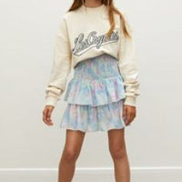 Les Coyotes De Paris Pastel Flower Print Shirred Layered Skirt
