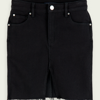 Scotch Shrunk Black Front Split Denim Skirt