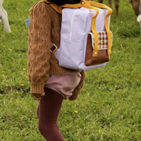 Sticky Lemon Chocolate Sundae/Daisy Yellow/Mauve Lilac Gingham Small Backpack