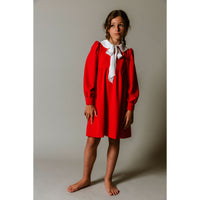 Lemoniez Red Crepe collar Foxtrot Dress