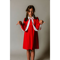 Lemoniez Red Crepe collar Foxtrot Dress