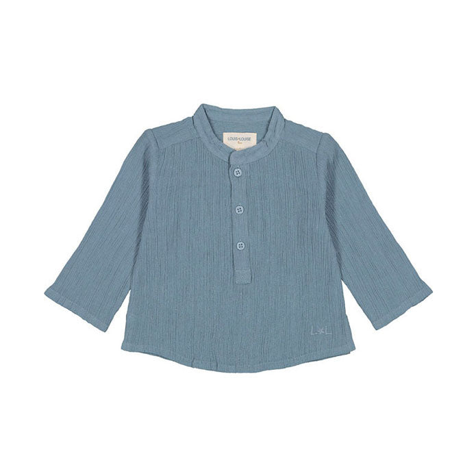 Louis Louise Blue Crepe Cotton Baby Grand Pere Tunic