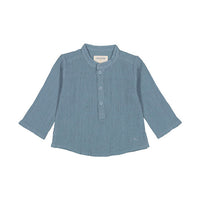 Louis Louise Blue Crepe Cotton Baby Grand Pere Tunic