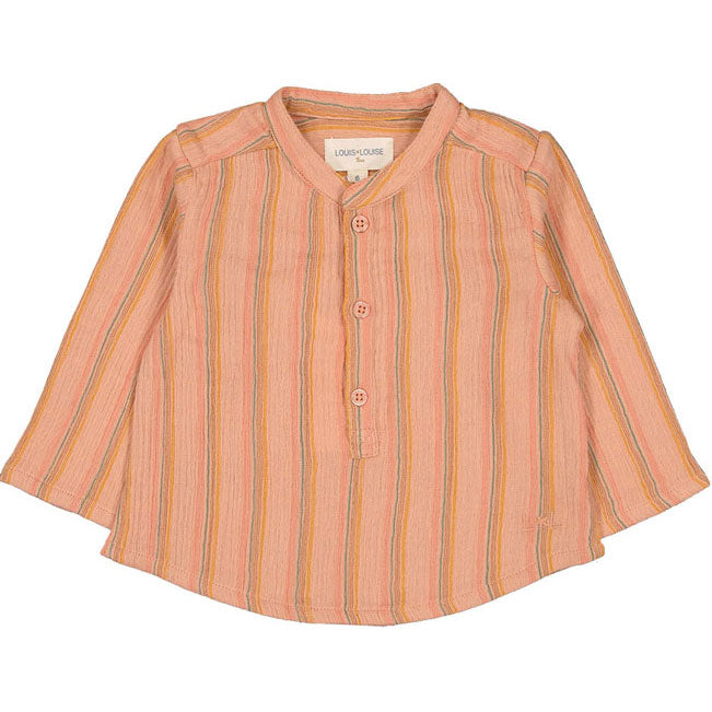 Louis Louise Pink Stripe Bayadere Grand-Pere Baby Shirt