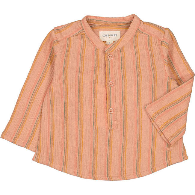 Louis Louise Pink Stripe Bayadere Grand-Pere Baby Shirt