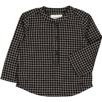 Louis Louise Black Check Twill Grand-Pere Baby Shirt