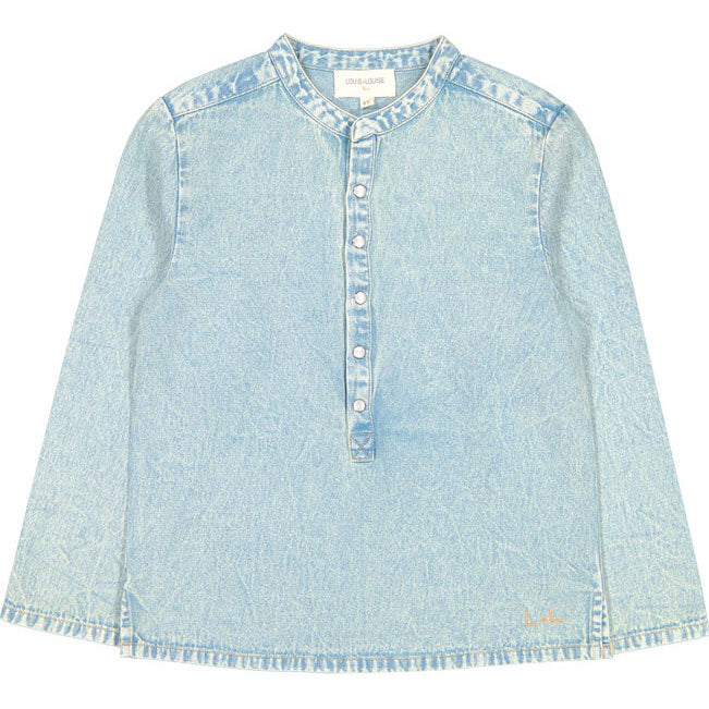 Louis Louise Sky Blue Chambray Washed Grand-Pere Shirt
