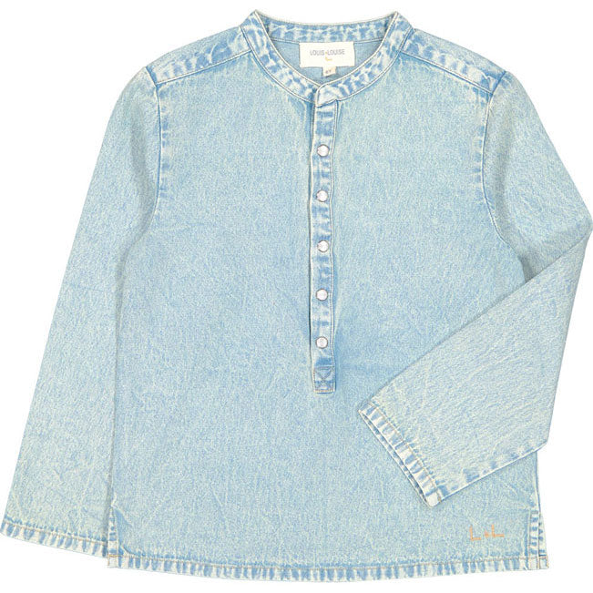 Louis Louise Sky Blue Chambray Washed Grand-Pere Shirt