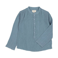 Louis Louise Blue Crepe Cotton Grand Pere Tunic