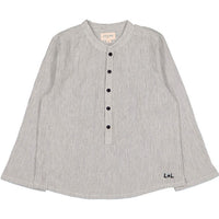 Louis Louise Black/White Cotton Stripe Grand-Pere Shirt