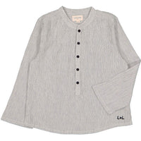 Louis Louise Black/White Cotton Stripe Grand-Pere Shirt