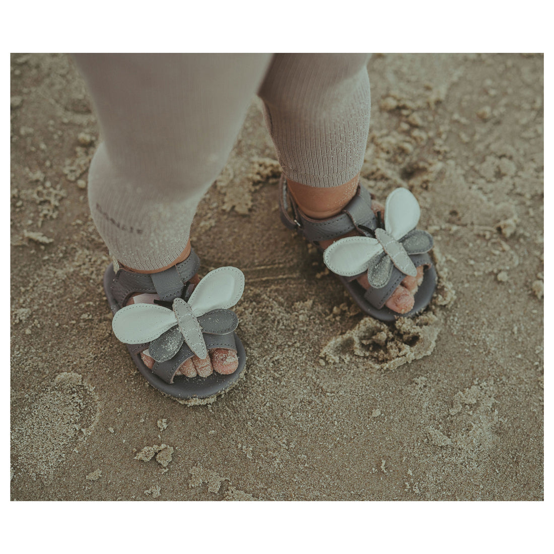 Donsje Dark Lavender Leather Dragonfly Baby Sandals
