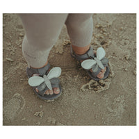 Donsje Dark Lavender Leather Dragonfly Baby Sandals