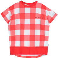 Beau Loves Red Gingham Short Sleeve Square Sweatshirt