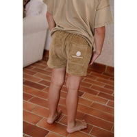 We are Kids Toffee + Logo Coconut Terry Liam Shorts