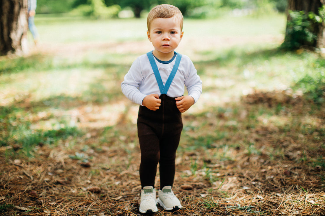 Silly Silas Brown/Blue Footed Cotton Tights