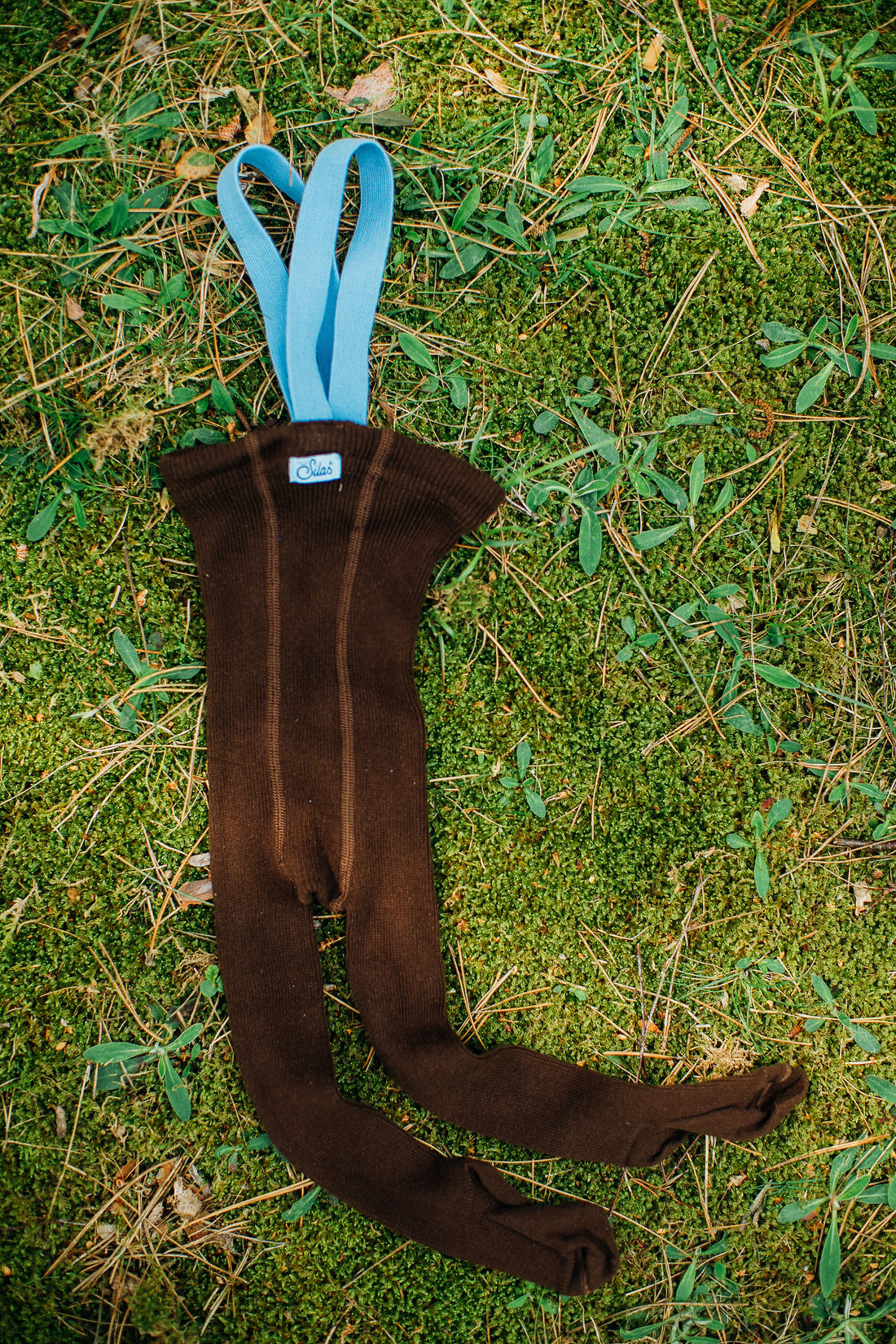 Silly Silas Brown/Blue Footed Cotton Tights