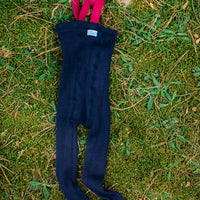 Silly Silas Dark Blue/Magenta  Footed Cotton Tights