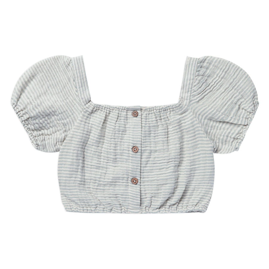 Rylee and Cru Skipper Top | Blue Micro Stripe