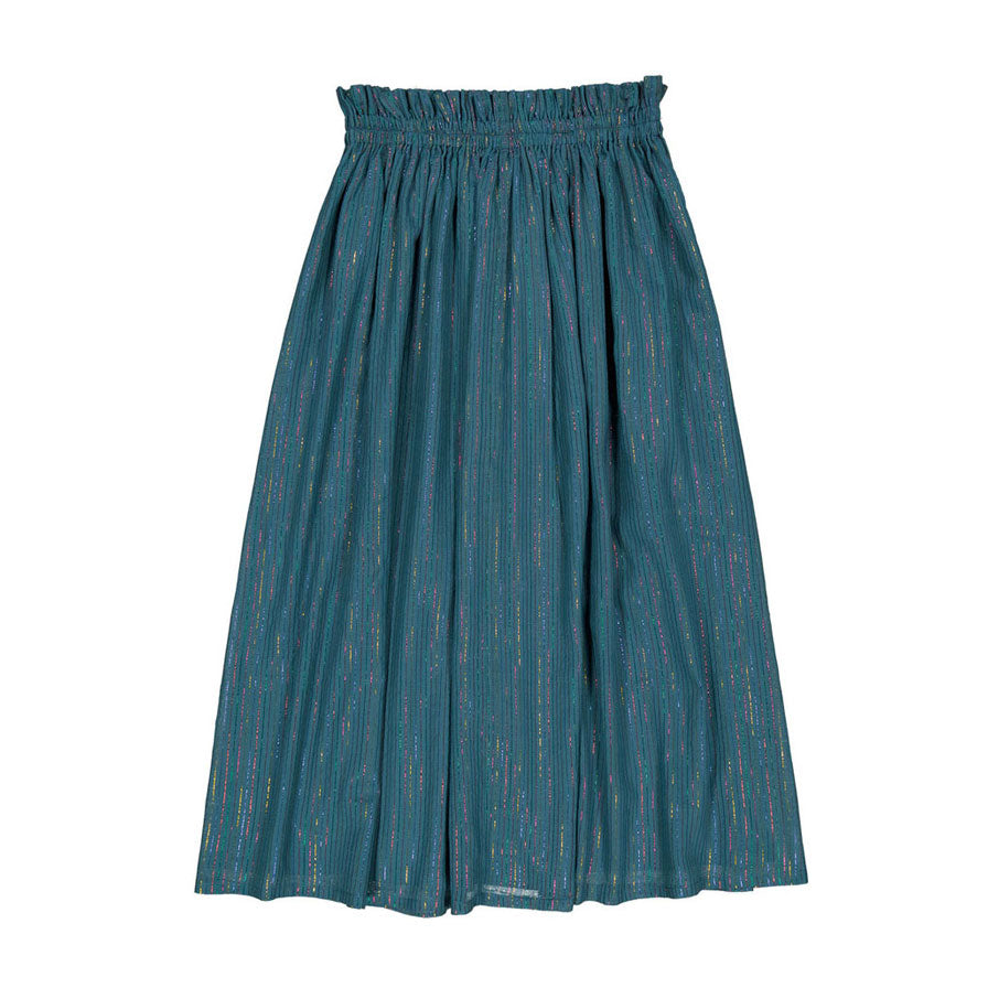 Louis Louise Petrol Blue Striped Lurex Gaby Maxi Skirt