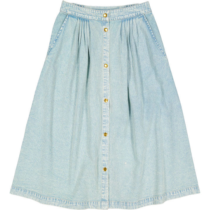 Louis Louise Sky Blue Chambray Washed Linda Womens Skirt