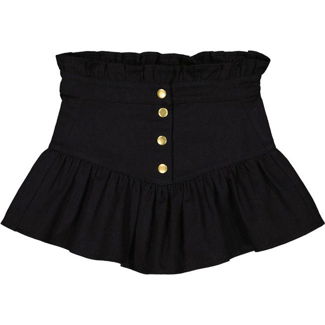 Louis Louise Black Dyed Denim Pipeau Skirt